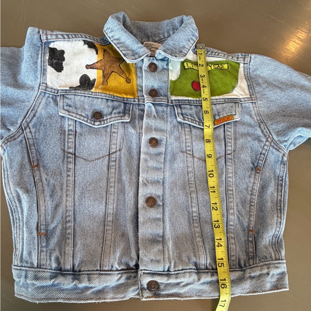 Jordache Kids VTG Jean Jacket Sz L Hand Painted Toy Story Buzz Lightyear Woody - Picture 6 of 8